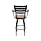 Holland Bar Stool Co Jackie with Arms 30 in. Swivel Bar Stool with Black Wrinkle Finish and Medium Maple Seat 415 - alternate 7